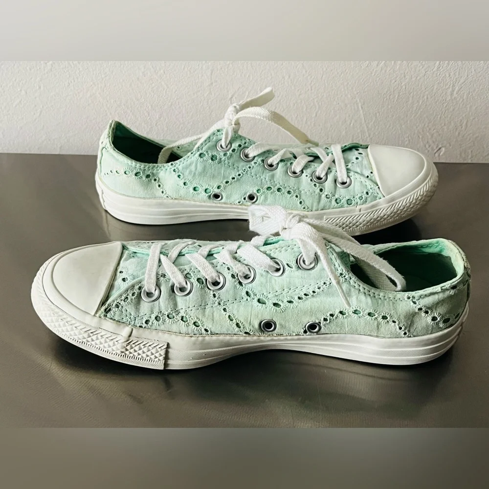 Converse All Star Chuck Taylor shoes Women’s 8 EU 39 Mint Green Sneakers Rare - Picture 7 of 14